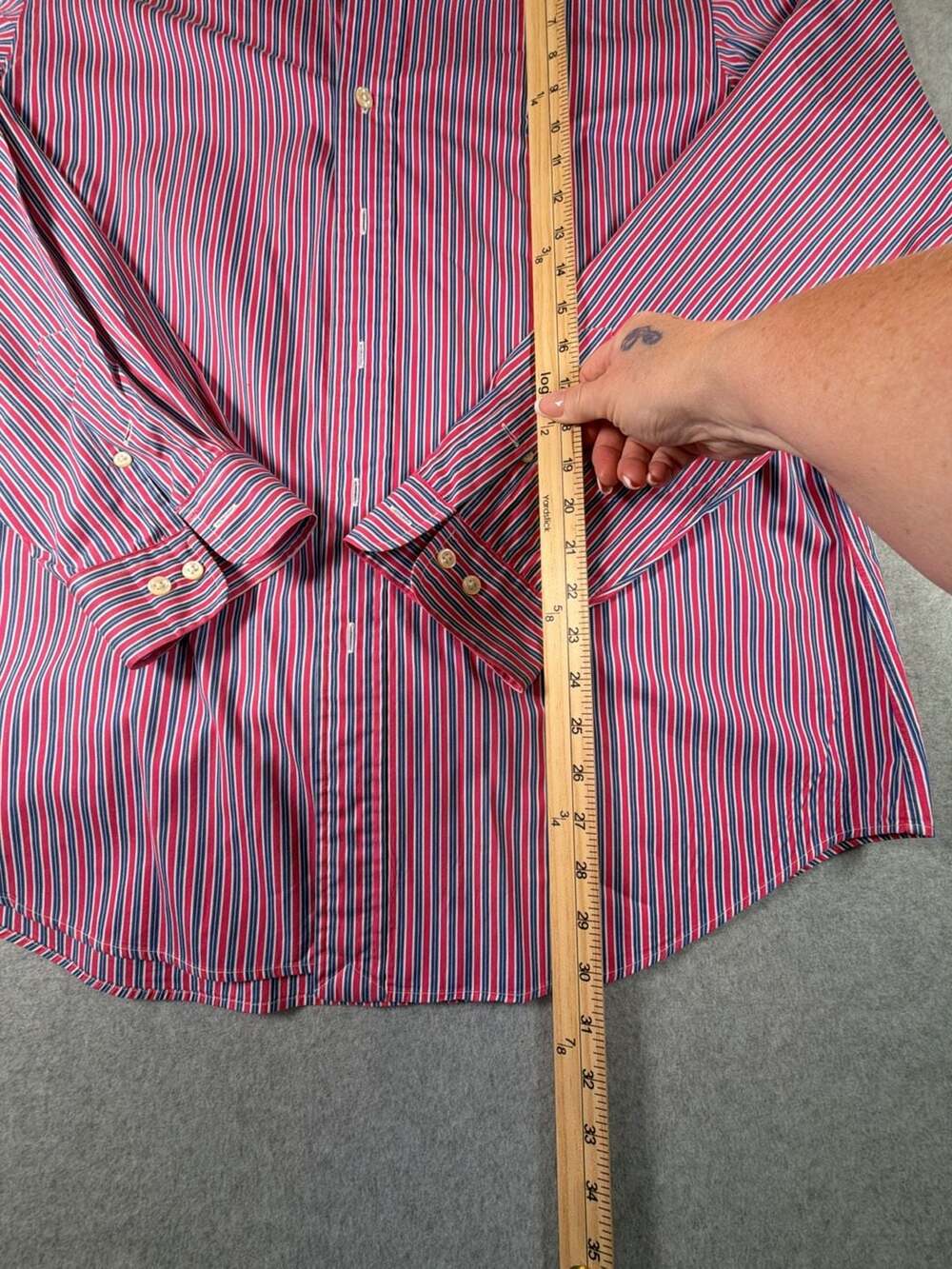 Ralph Lauren Custom Fit Striped Button Down Shirt Size 17 XL - Picture 4 of 9
